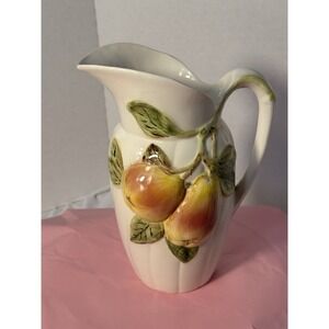 HOLLAND MOLD Vintage Ceramic Apple Design on Pitcher 8" Tall